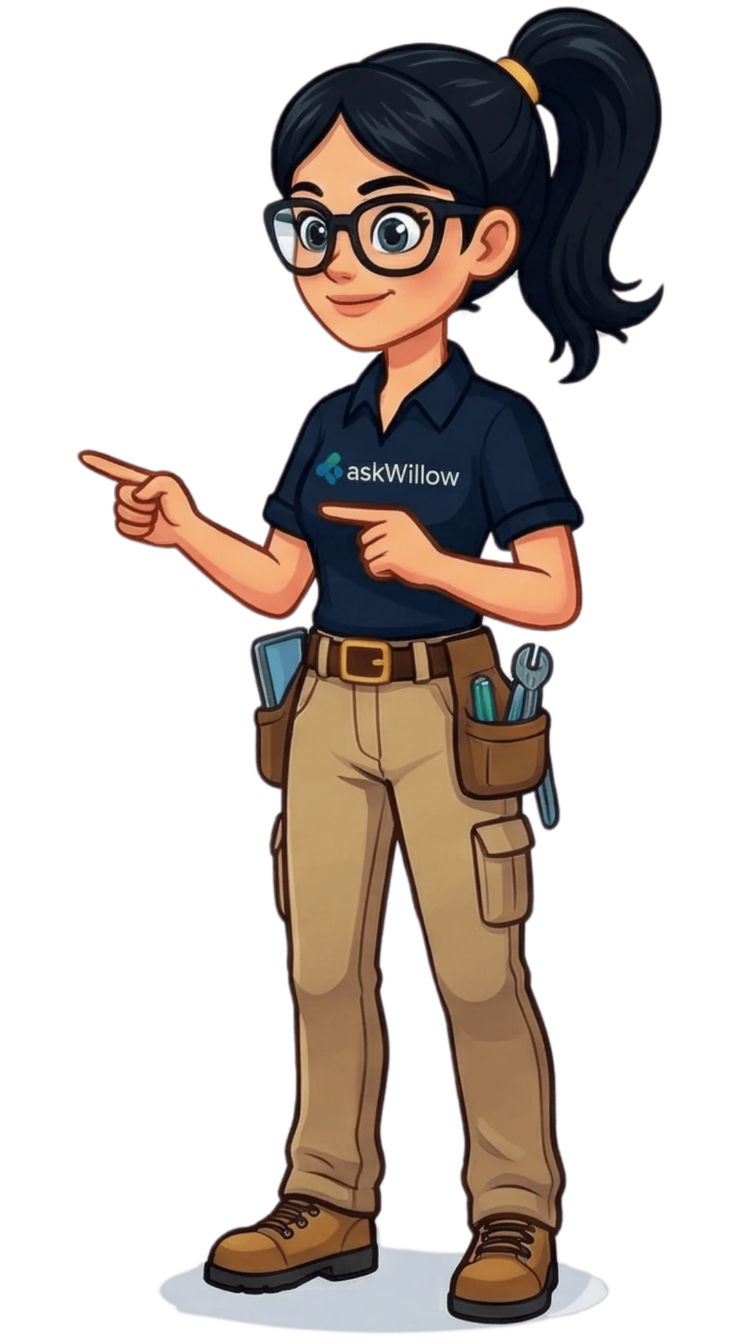 Willow pointing to highlight a feature